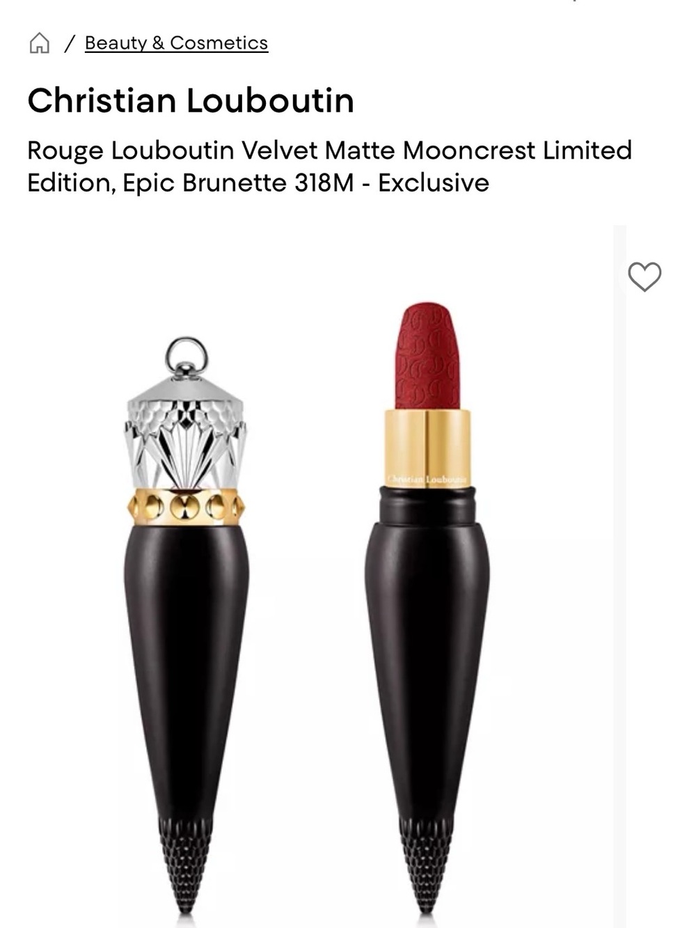 Christian Louboutin Velvet Matte Lipstick - Deep Red (Epic Brunette 318M)